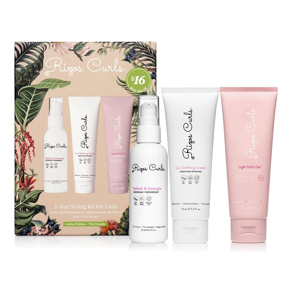 Rizos Curls 3 Stage Curl Hair Styling Kit for Tightens and Defines Curls 1Ea